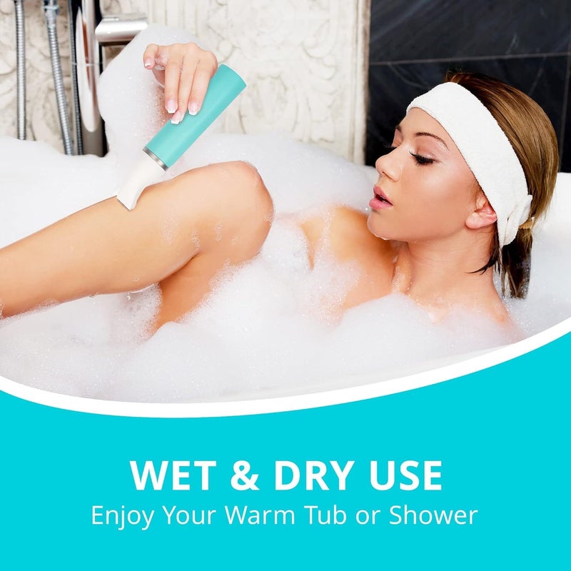 Kaphio Bikini Trimmer for Women Pubic Hair: 2 in 1 Electric Razors for Women - Rechargeable Electric Shaver - IPX7 Waterproof Lady Shaver for Travel & Shower Use in Summer (Green) - Image 2